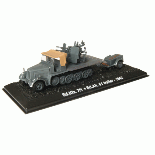 Sd.Kfz. 7/1 + Sd.Ah.51 - 1942 die-cast Model 1:72 