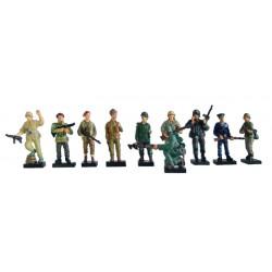 Soldier 10 Figurines Set Resin Statue Size 4" High 